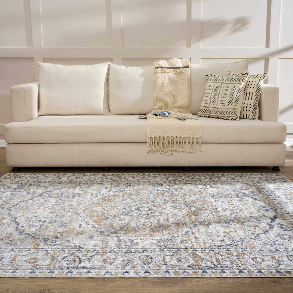 Hiti Cream Flat Pile Washable Rug - thewrightstore