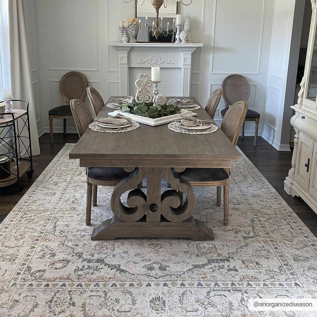 Hiti Cream Flat Pile Washable Rug - thewrightstore
