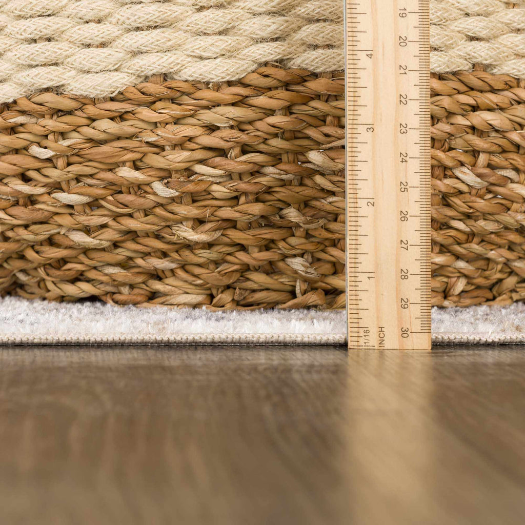 Hiti Cream Flat Pile Washable Rug - thewrightstore