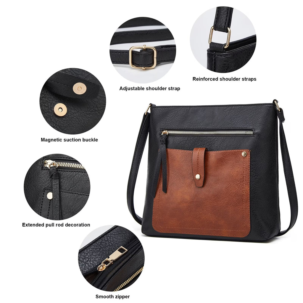 Hobo Bags for Women Large Leather Purses and Handbags Crossbody Tote Shoulder Bag with Side Pockets Adjustable Strap - thewrightstore