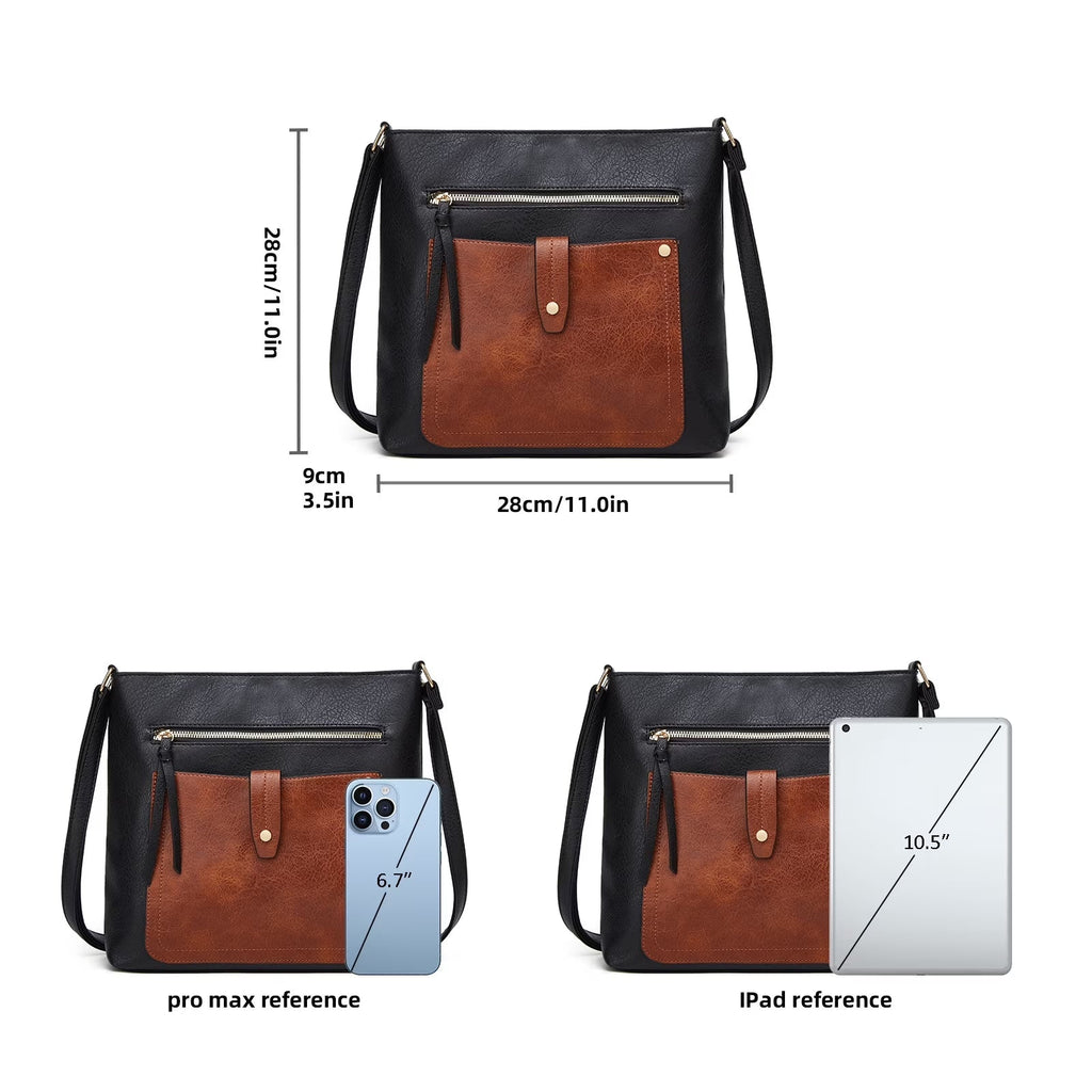 Hobo Bags for Women Large Leather Purses and Handbags Crossbody Tote Shoulder Bag with Side Pockets Adjustable Strap - thewrightstore