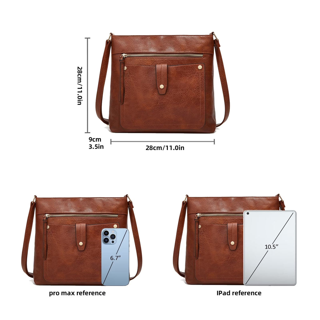 Hobo Bags for Women Large Leather Purses and Handbags Crossbody Tote Shoulder Bag with Side Pockets Adjustable Strap - thewrightstore