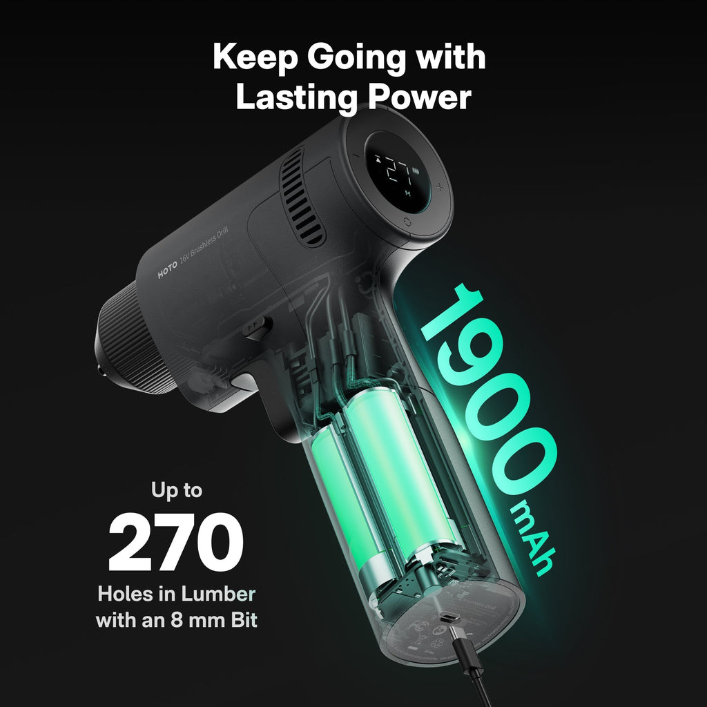 HOTO 16V Brushless Drill - thewrightstore