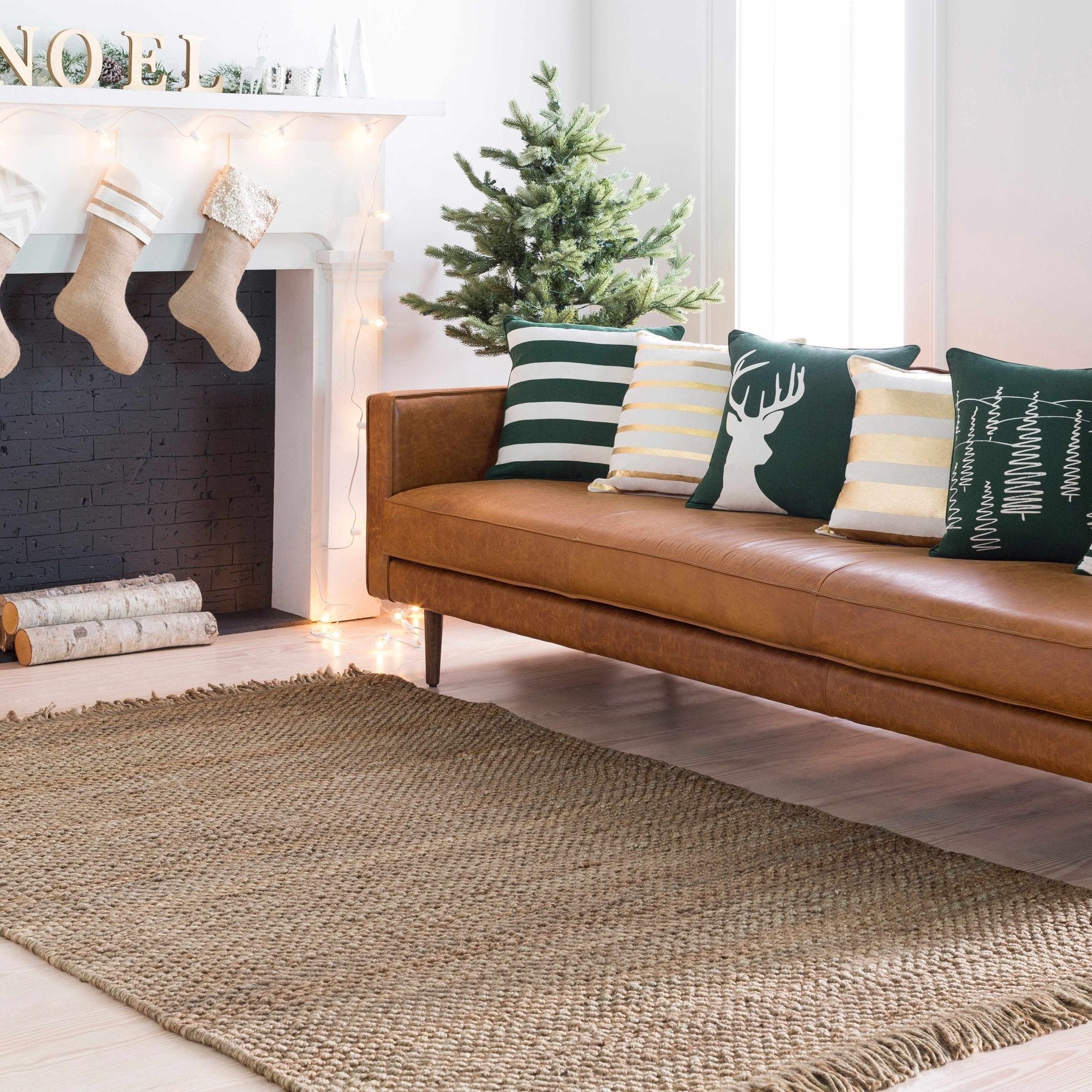 Hovland Hand Woven Natural Jute Rag Rug - Clearance - thewrightstore