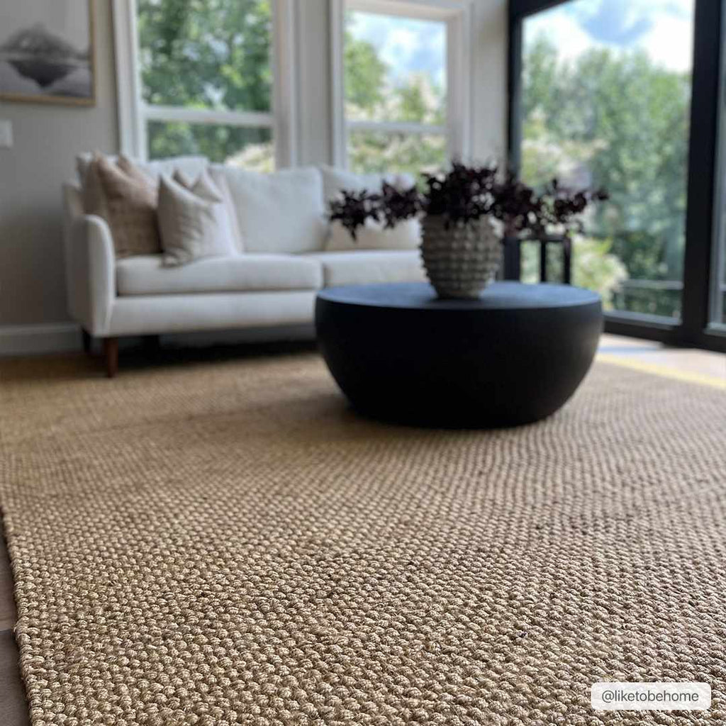Hovland Hand Woven Natural Jute Rag Rug - Clearance - thewrightstore