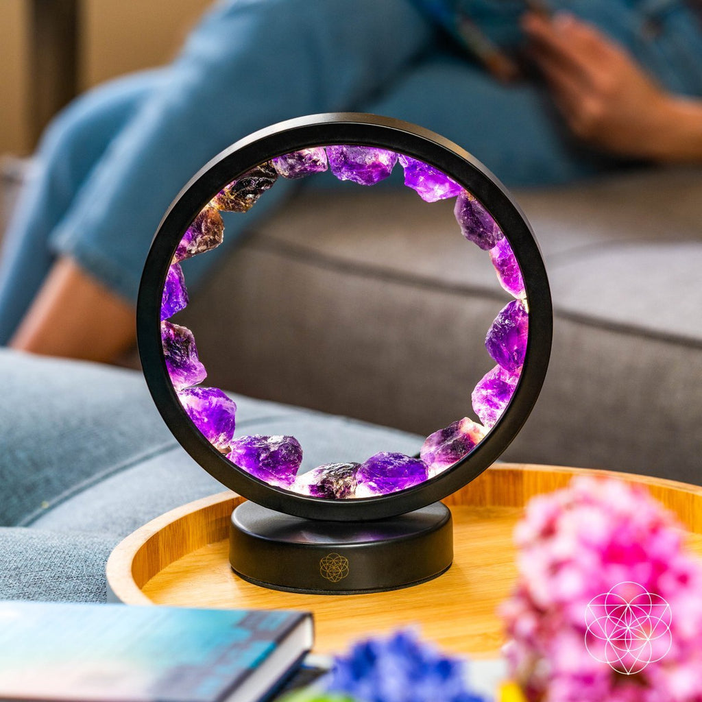 I Am At Peace - Spiritual Protection Amethyst Lamp - thewrightstore