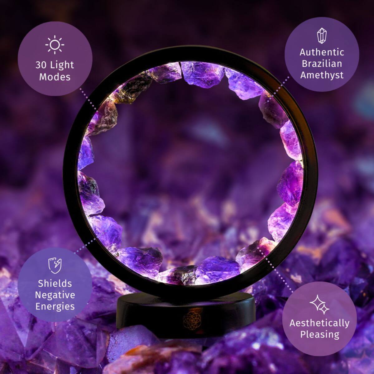 I Am At Peace - Spiritual Protection Amethyst Lamp - thewrightstore