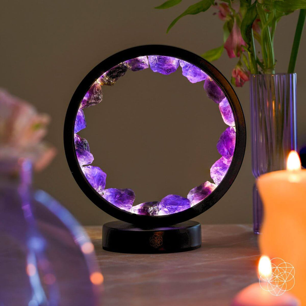 I Am At Peace - Spiritual Protection Amethyst Lamp - thewrightstore