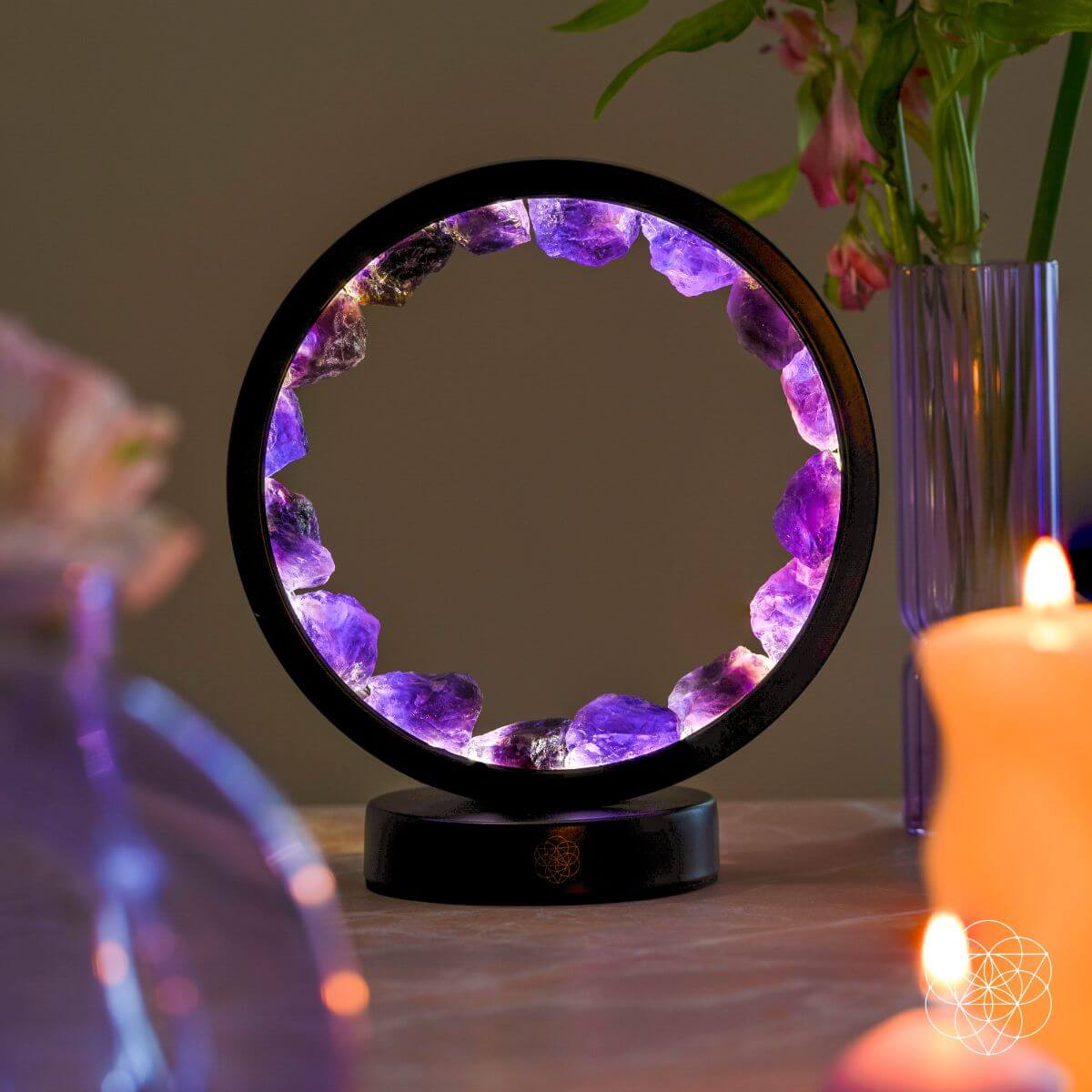 I Am At Peace - Spiritual Protection Amethyst Lamp - thewrightstore