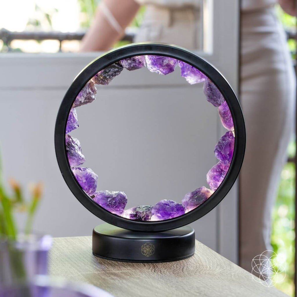 I Am At Peace - Spiritual Protection Amethyst Lamp - thewrightstore