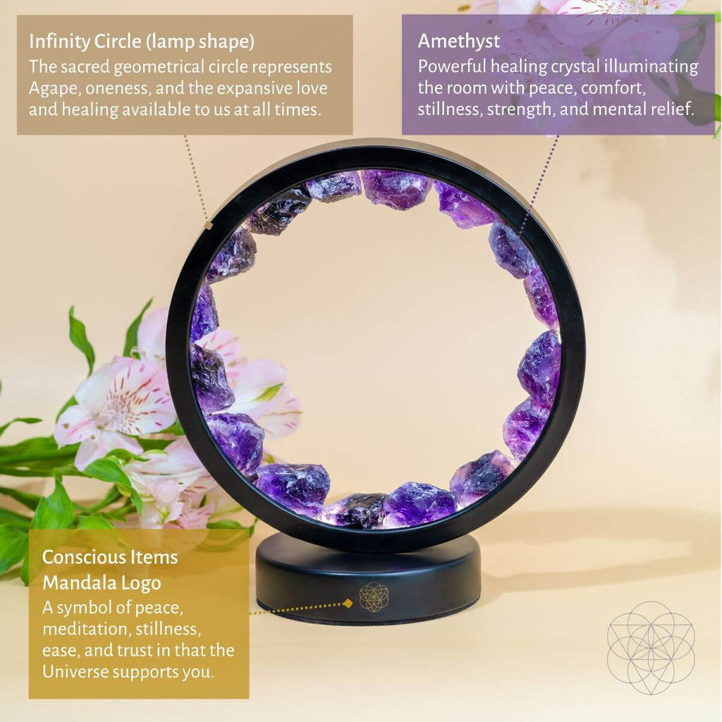 I Am At Peace - Spiritual Protection Amethyst Lamp - thewrightstore