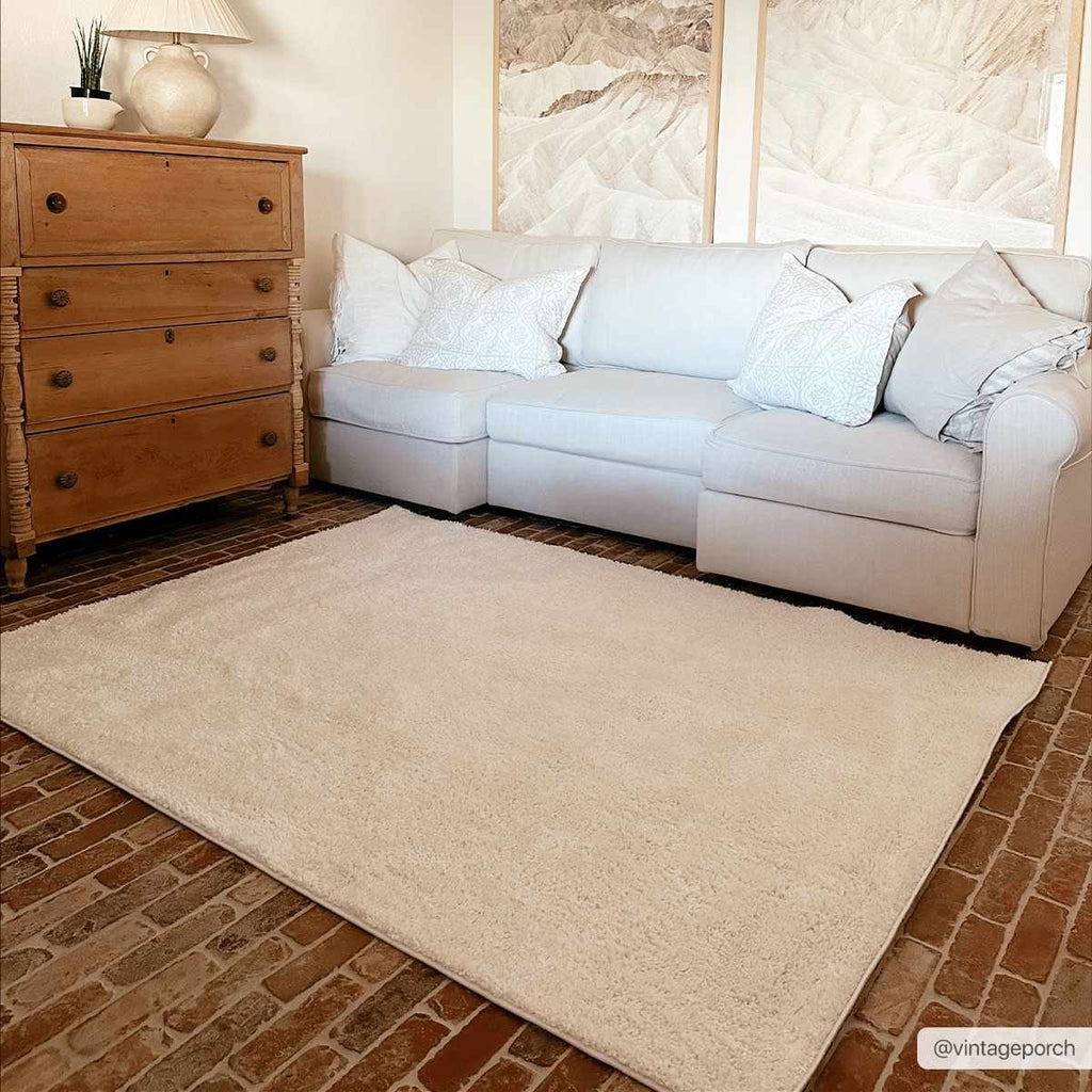 Judy White Washable Area Rug - Clearance - thewrightstore
