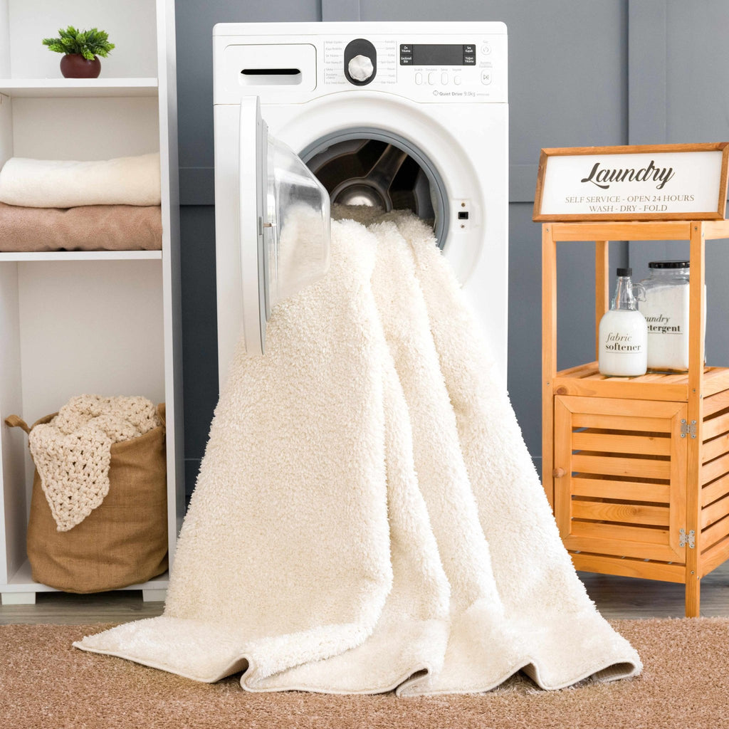 Judy White Washable Area Rug - Clearance - thewrightstore
