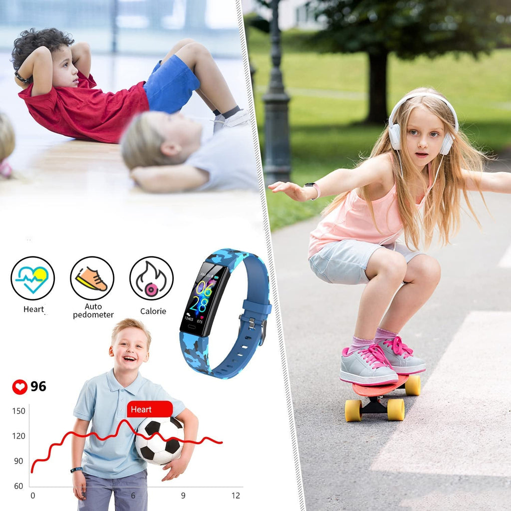 Kids Watch Fitness Tracker, Fitness Watches for Kids, Activity Tracker with Pedometers, Stopwatch, IP68 Waterproof, 11 Sport Modes Smart Watch for Kids Age 6 - 16 Years Old - thewrightstore