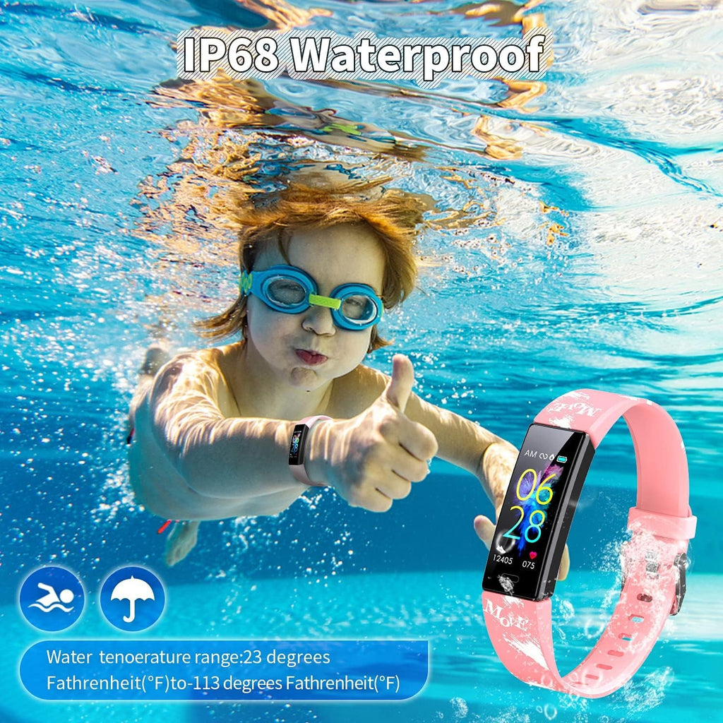 Kids Watch Fitness Tracker, Fitness Watches for Kids, Activity Tracker with Pedometers, Stopwatch, IP68 Waterproof, 11 Sport Modes Smart Watch for Kids Age 6 - 16 Years Old - thewrightstore