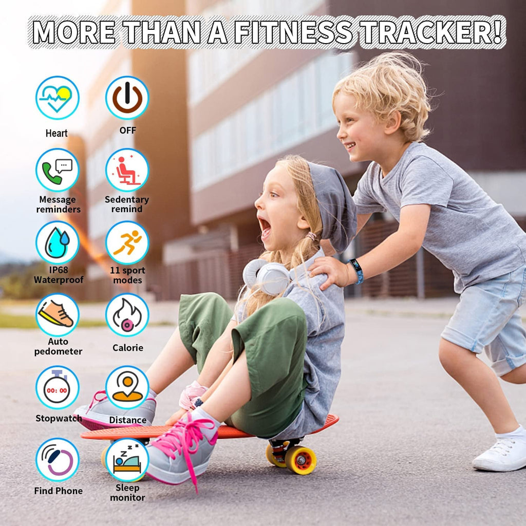Kids Watch Fitness Tracker, Fitness Watches for Kids, Activity Tracker with Pedometers, Stopwatch, IP68 Waterproof, 11 Sport Modes Smart Watch for Kids Age 6 - 16 Years Old - thewrightstore