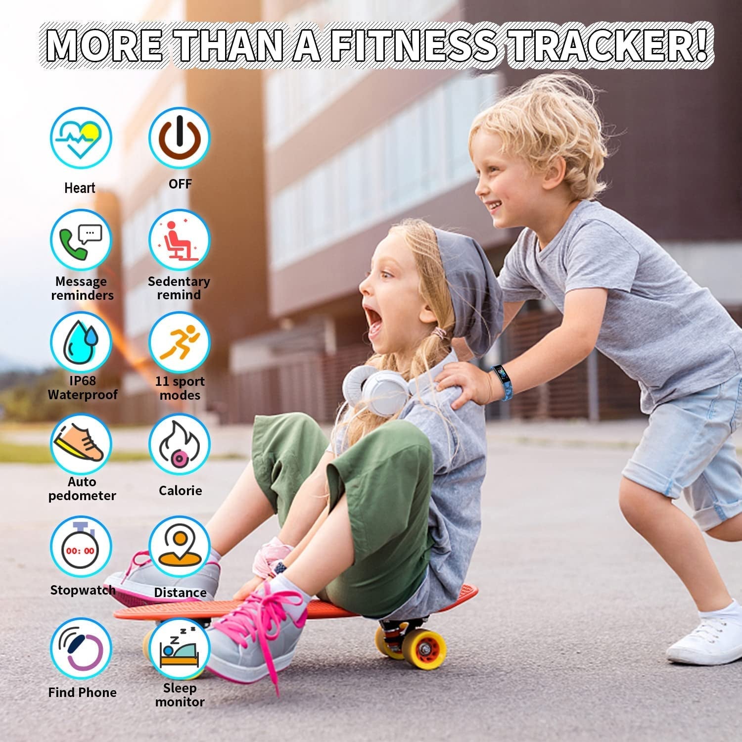 Kids Watch Fitness Tracker, Fitness Watches for Kids, Activity Tracker with Pedometers, Stopwatch, IP68 Waterproof, 11 Sport Modes Smart Watch for Kids Age 6 - 16 Years Old - thewrightstore