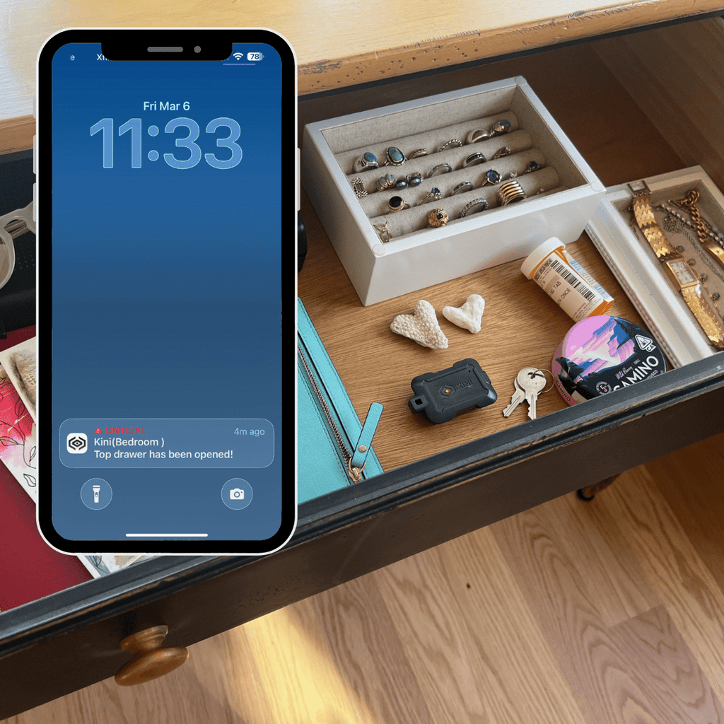 Kini SafeAlert - Wi - Fi Tamper Alert Device with Real - Time SMS, Email & Push Notifications - thewrightstore