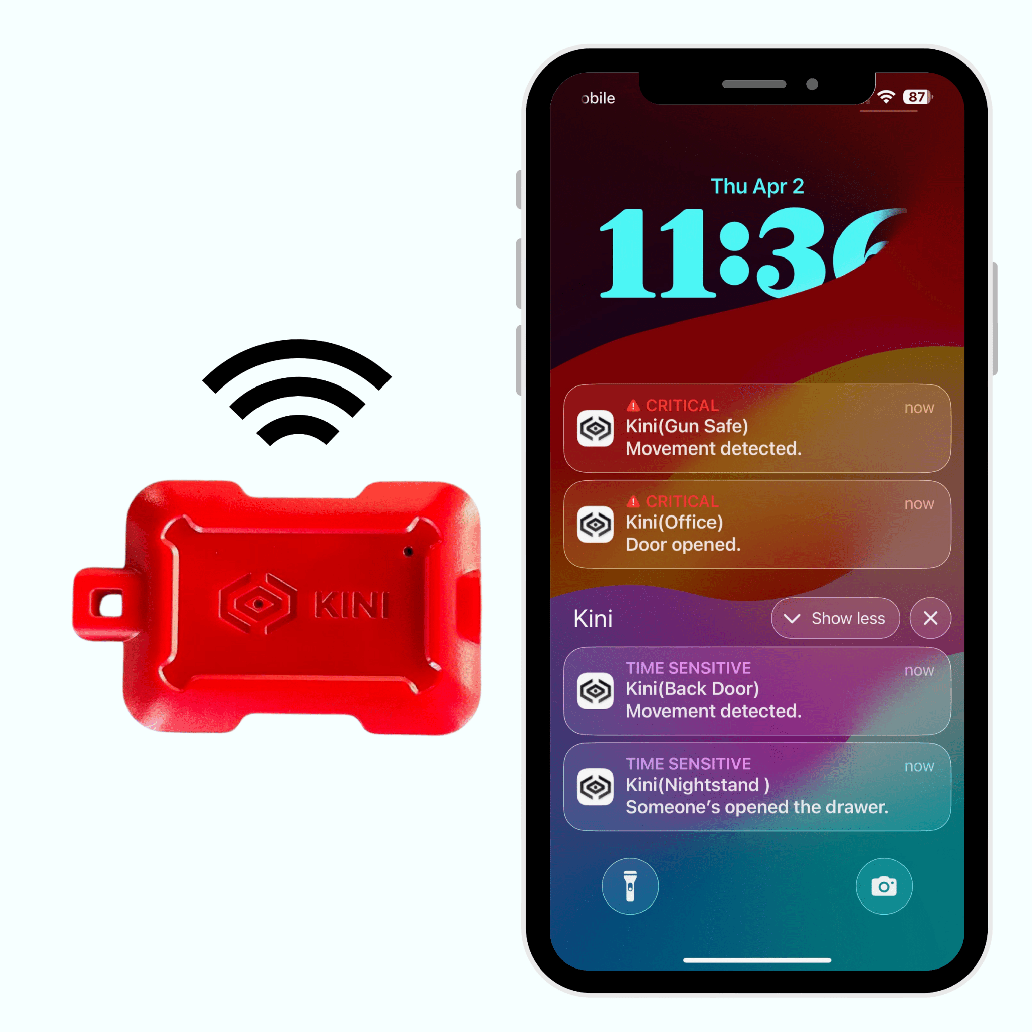 Kini SafeAlert - Wi - Fi Tamper Alert Device with Real - Time SMS, Email & Push Notifications - thewrightstore