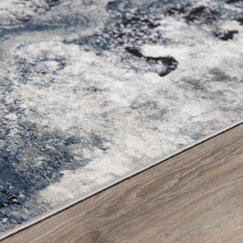Kirkland Dark Blue Marble Rug - thewrightstore