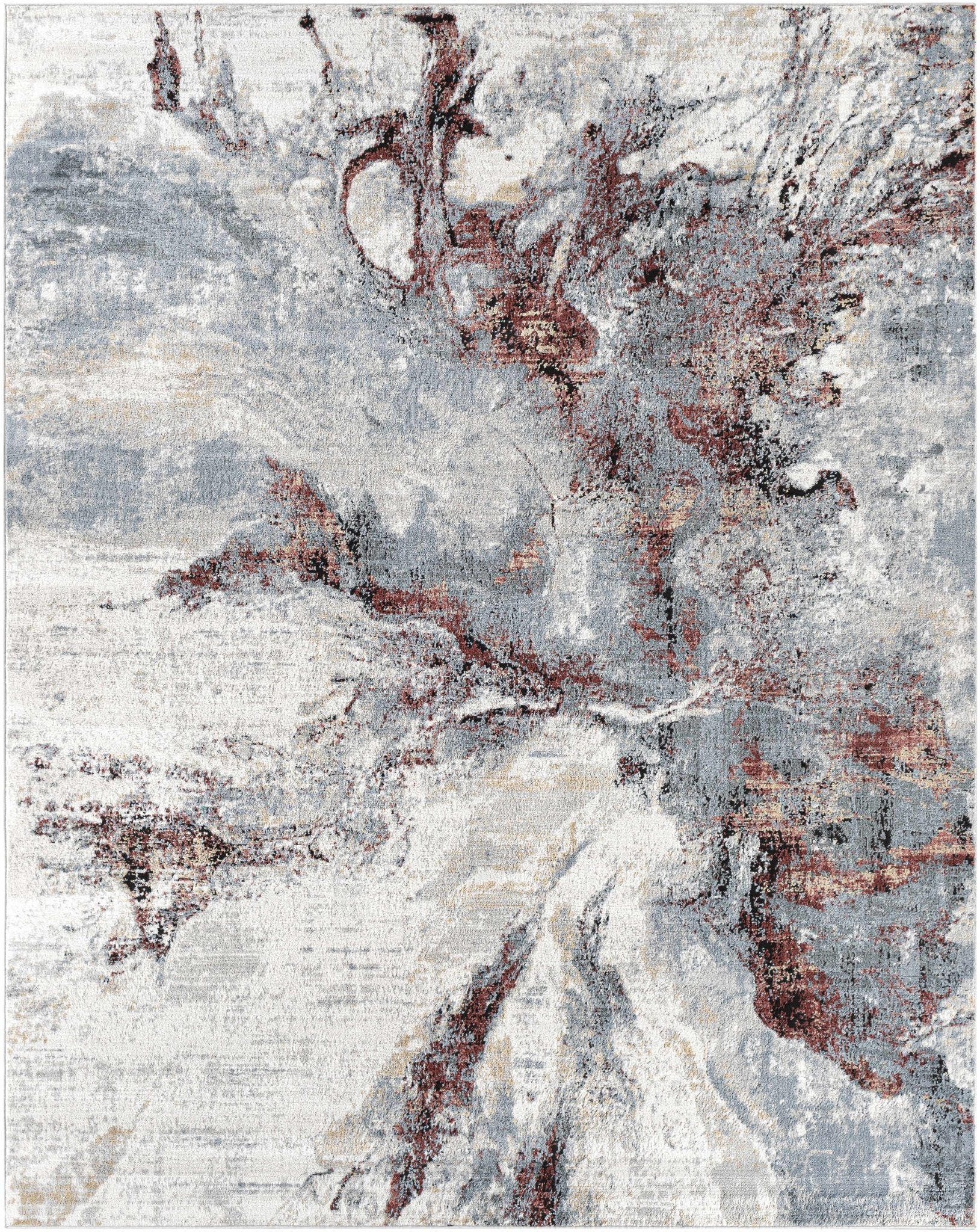 Kirkland Silver - Red Marble Rug - thewrightstore