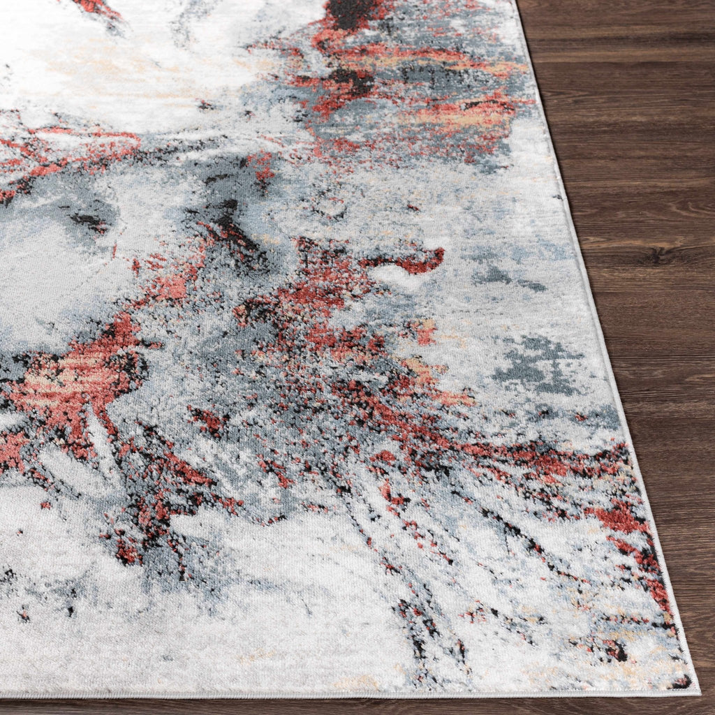 Kirkland Silver - Red Marble Rug - thewrightstore