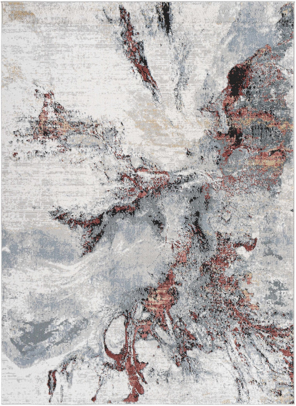 Kirkland Silver - Red Marble Rug - thewrightstore