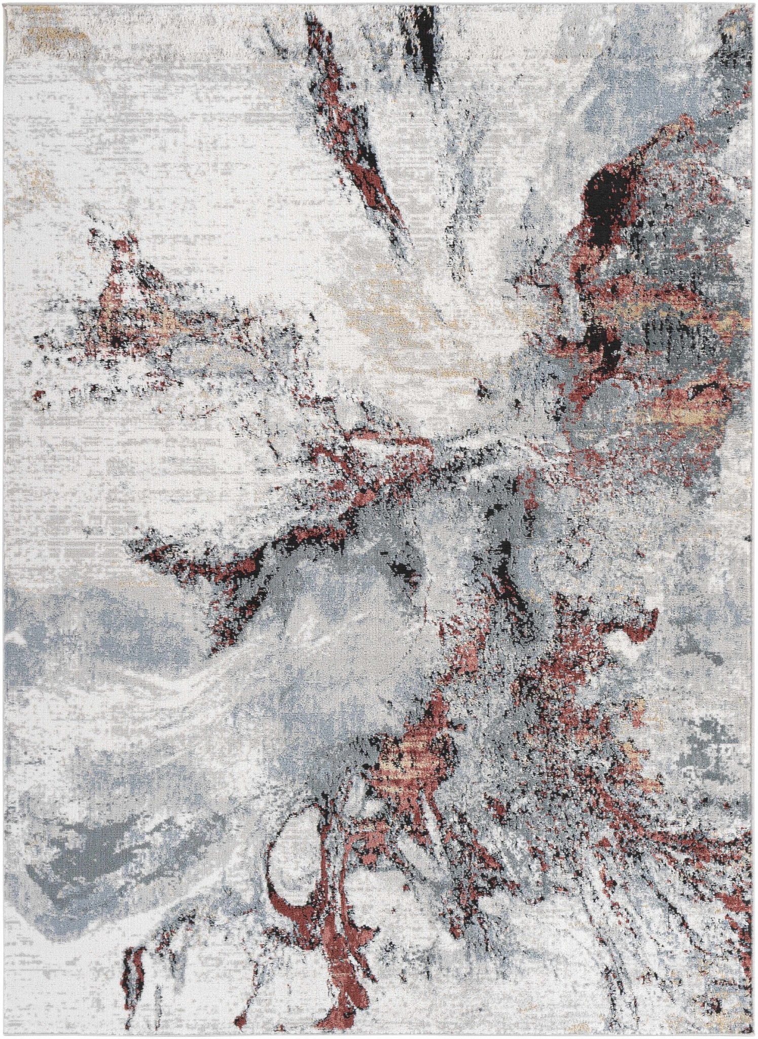 Kirkland Silver - Red Marble Rug - thewrightstore