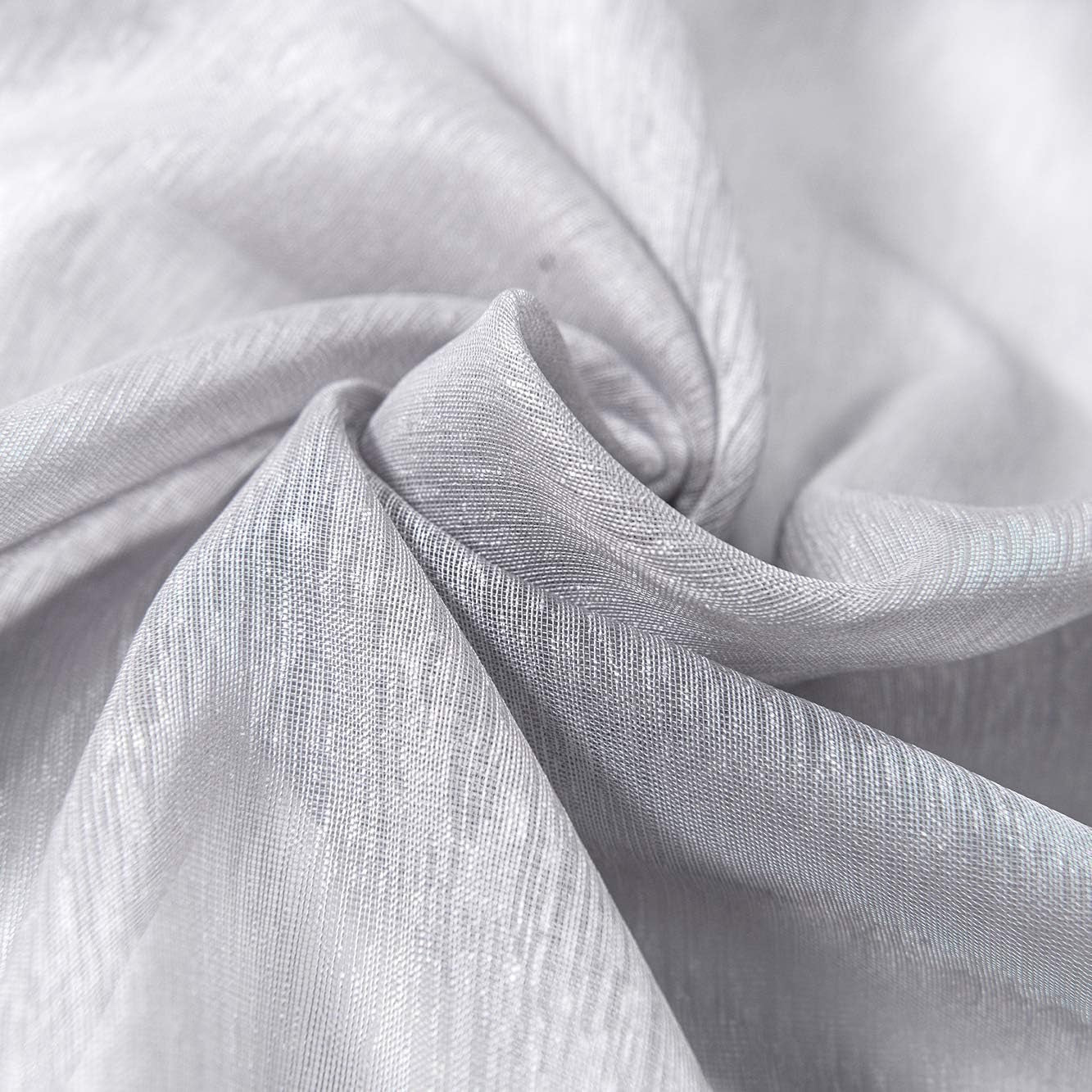 KOUFALL Luxury Silver Sheer Curtains, Light Grey Grommet Drapes for Living Room and Bedroom, 52 x 84 Inches, Set of 2 Panels - thewrightstore