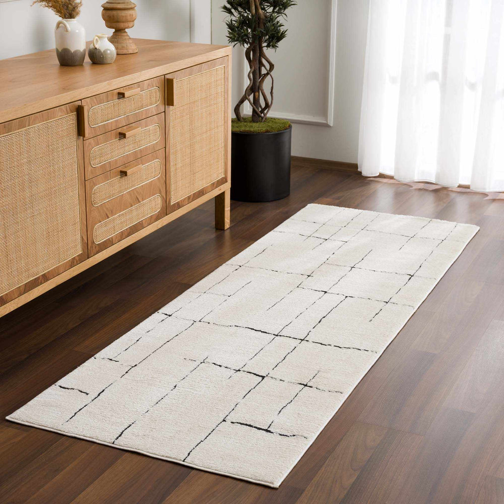 Koume Beige Maze Area Rug - thewrightstore