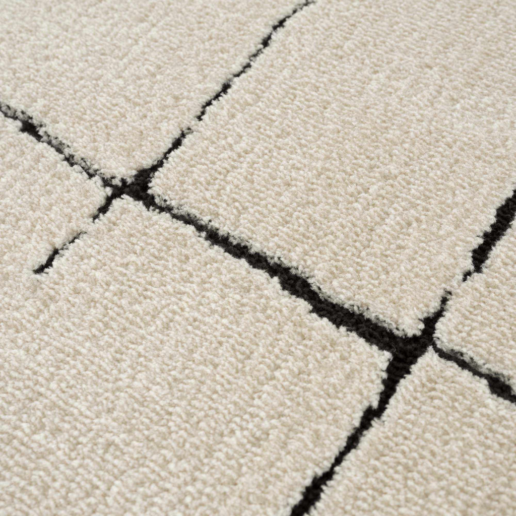 Koume Beige Maze Area Rug - thewrightstore