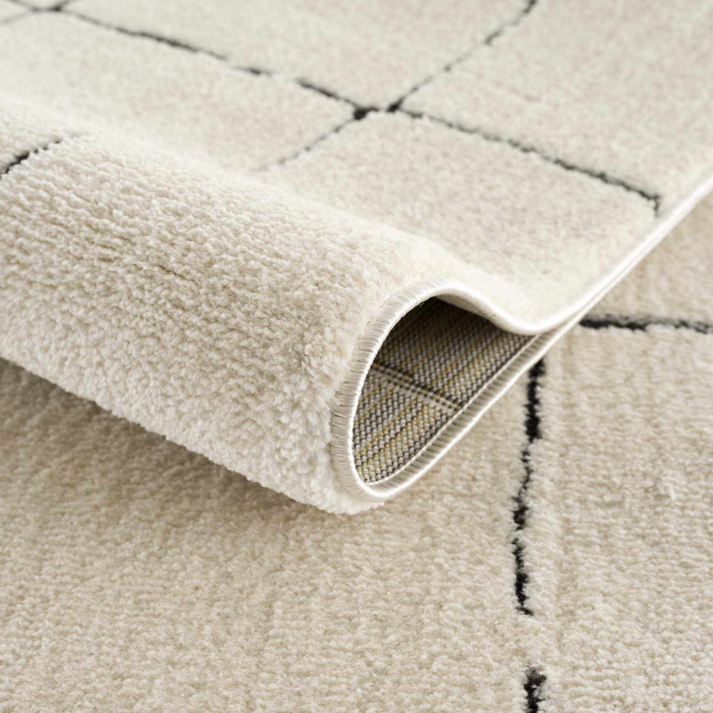 Koume Beige Maze Area Rug - thewrightstore