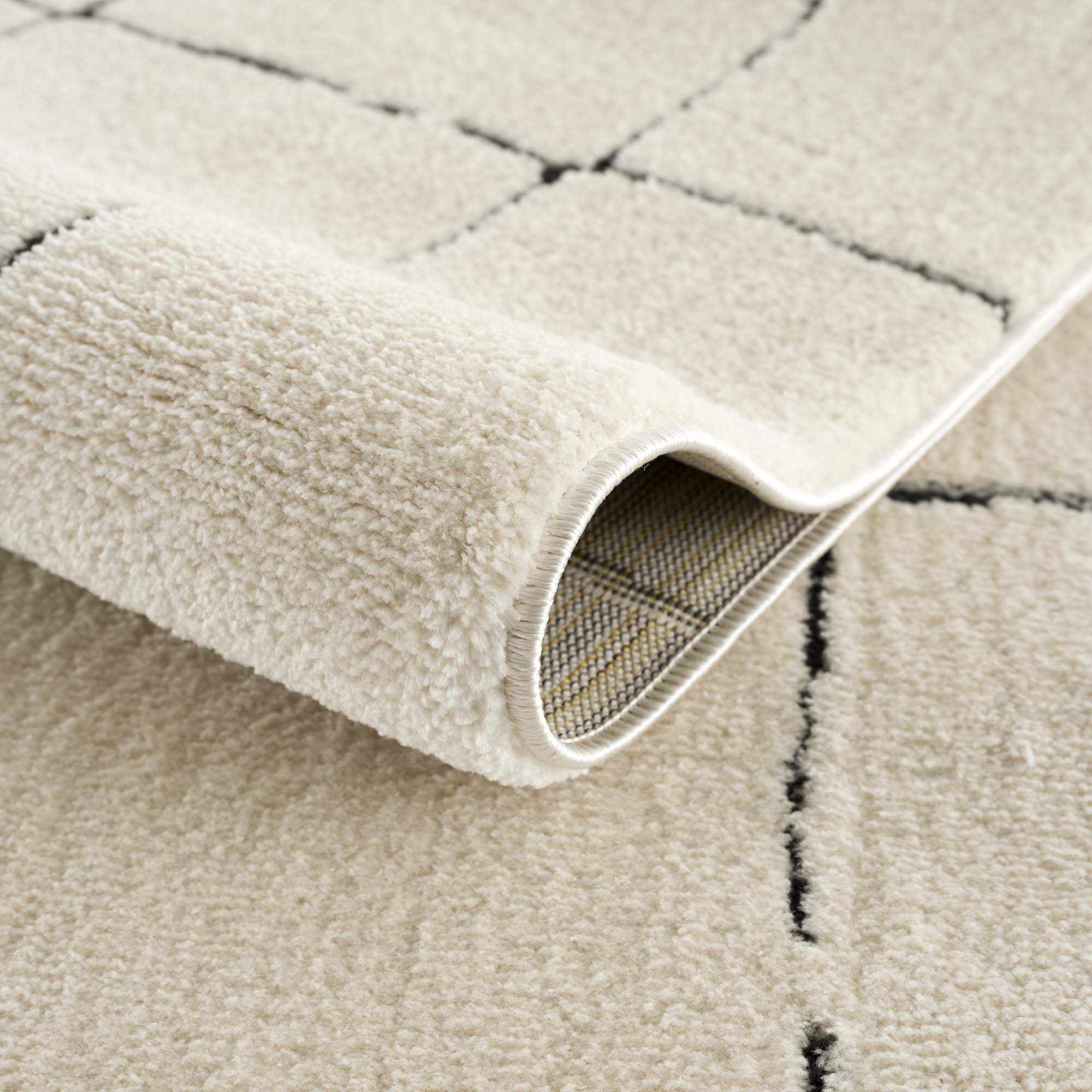 Koume Beige Maze Area Rug - thewrightstore