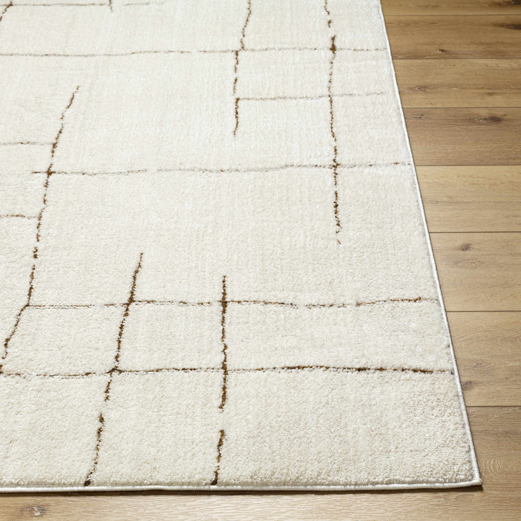 Koume Ivory & Brown Area Rug - thewrightstore
