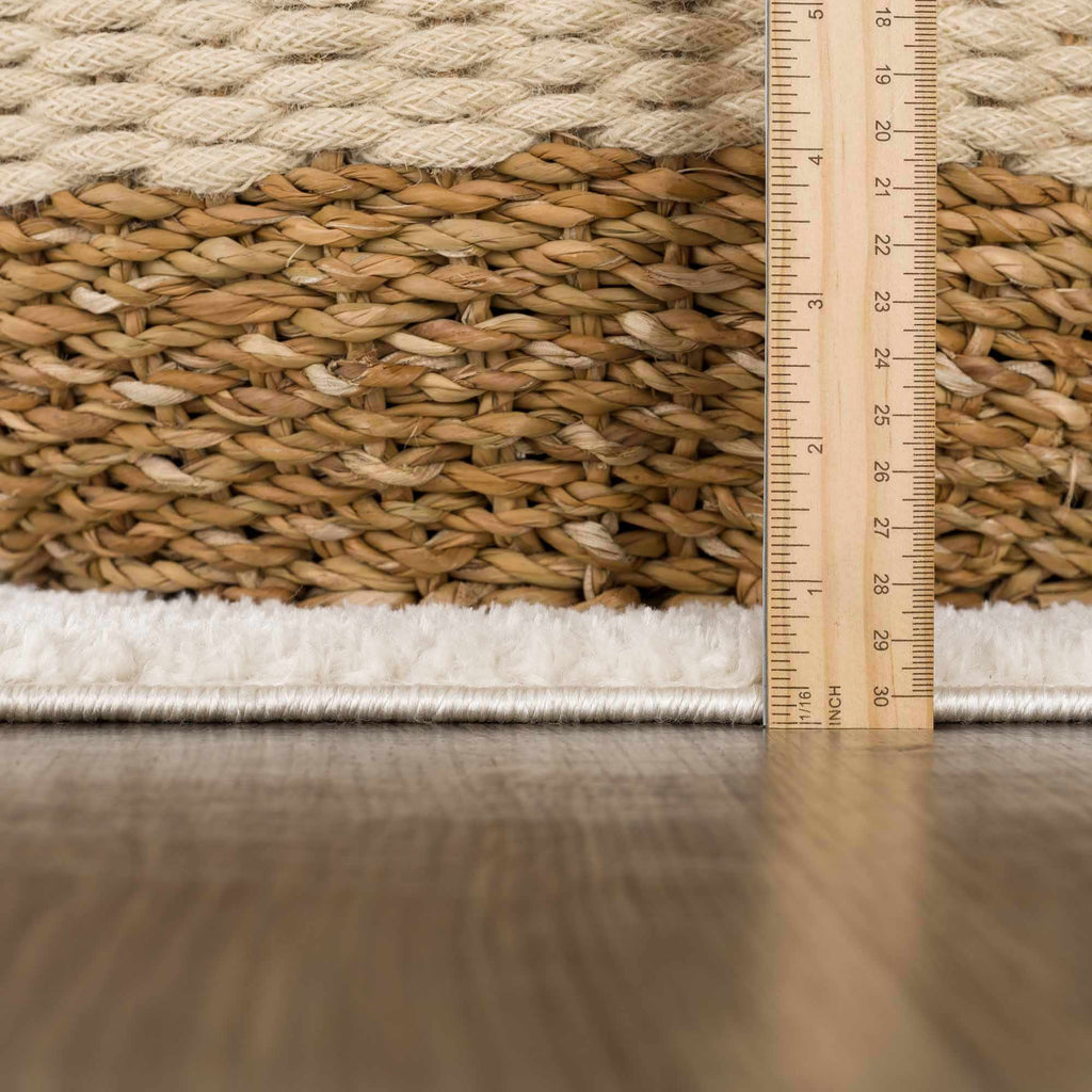 Koume Ivory & Brown Area Rug - thewrightstore