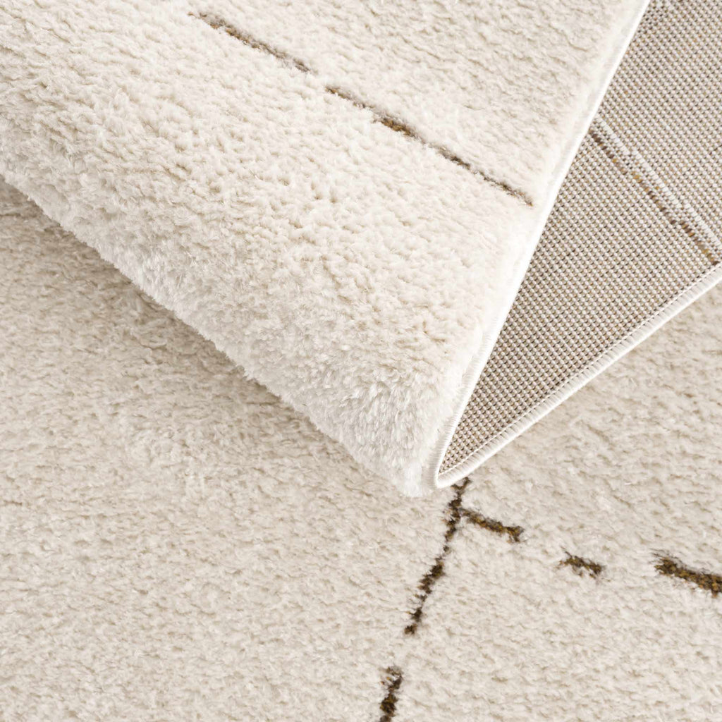 Koume Ivory & Brown Area Rug - thewrightstore