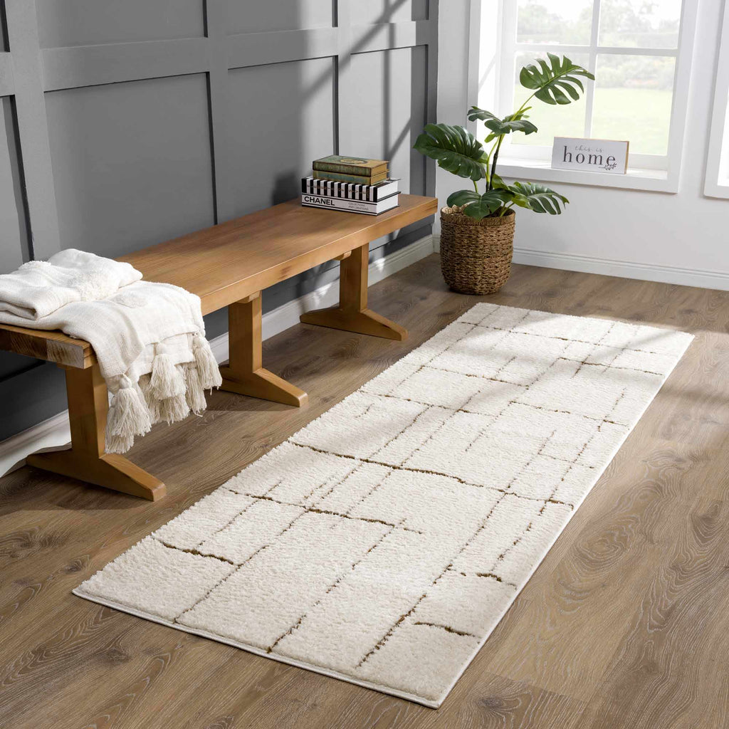Koume Ivory & Brown Area Rug - thewrightstore