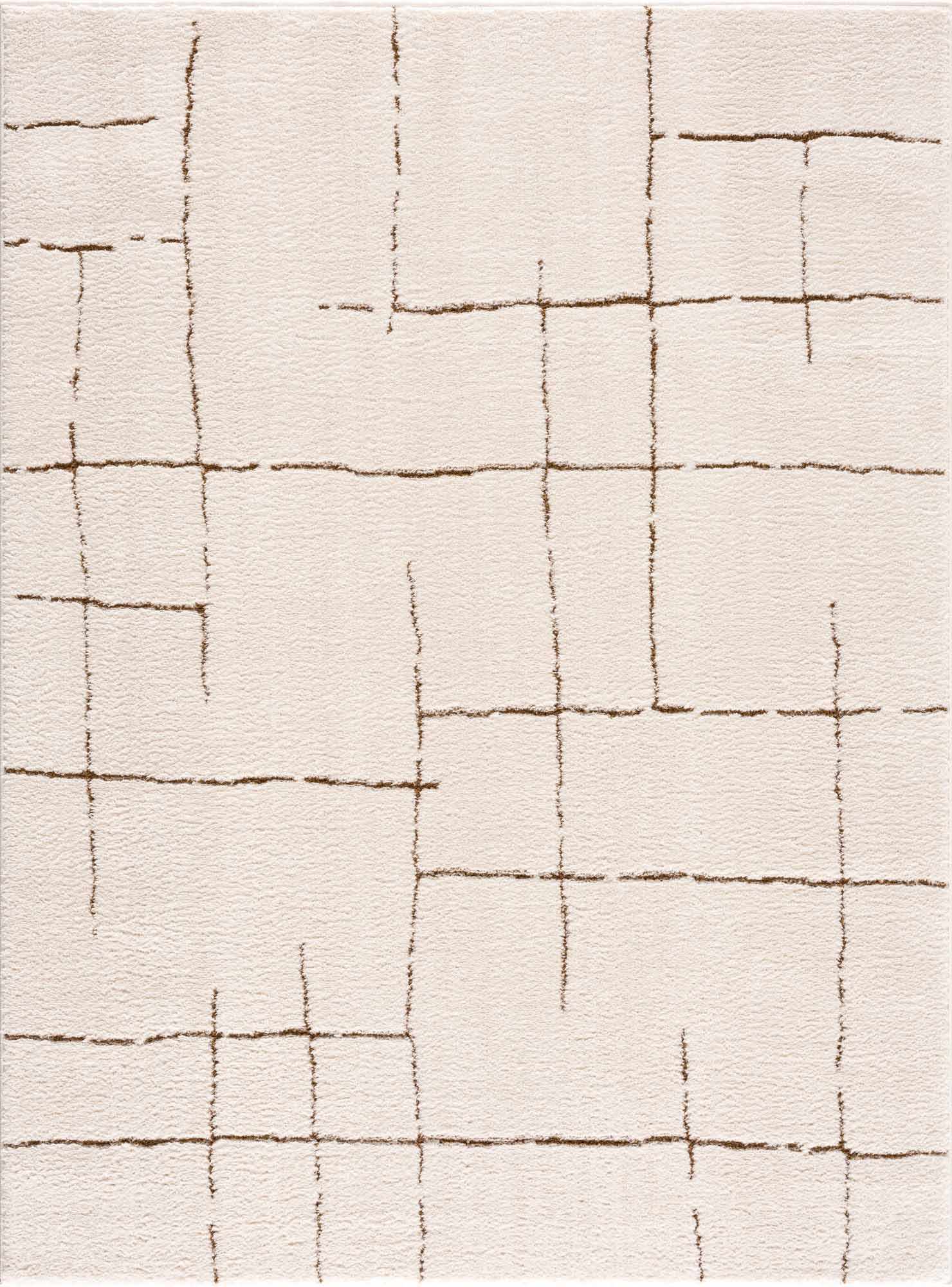 Koume Ivory & Brown Area Rug - thewrightstore