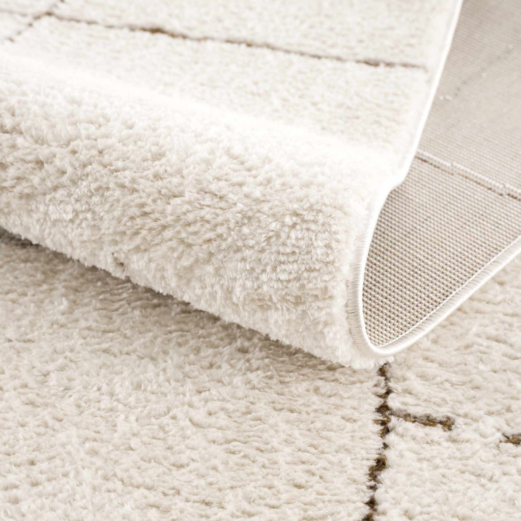 Koume Ivory & Brown Area Rug - thewrightstore