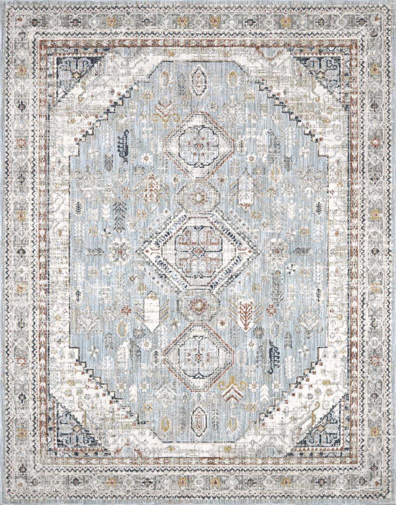 Kouta Gray Blue Area Rug - thewrightstore