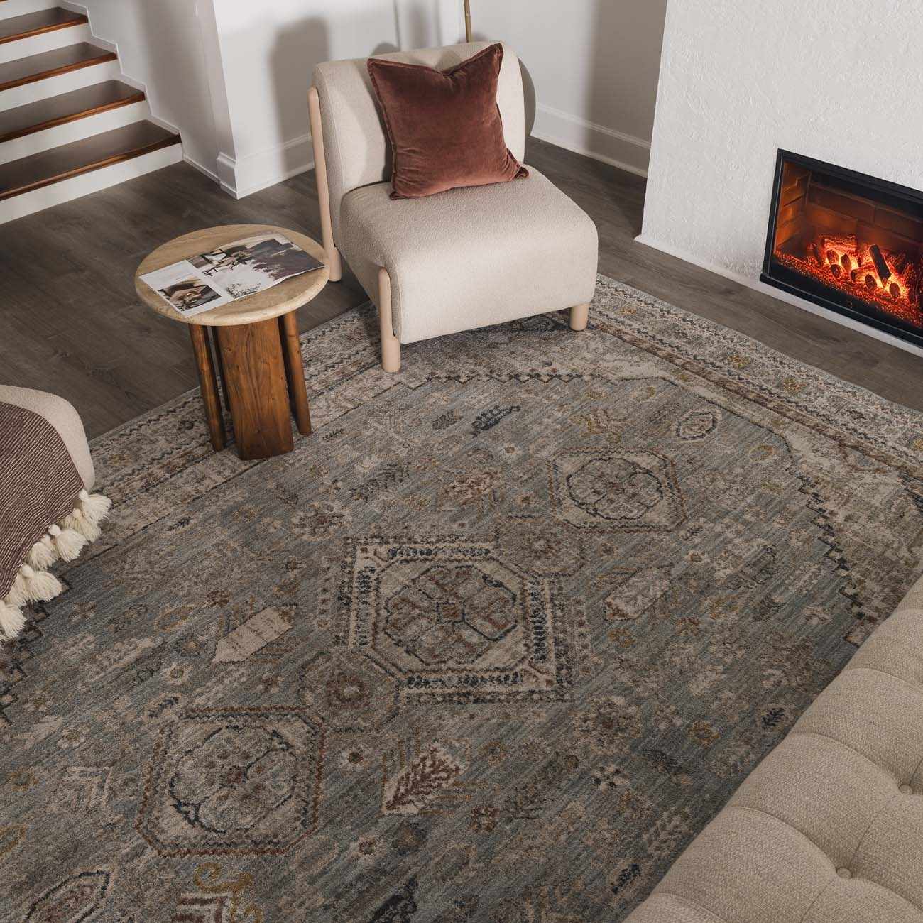 Kouta Gray Blue Area Rug - thewrightstore