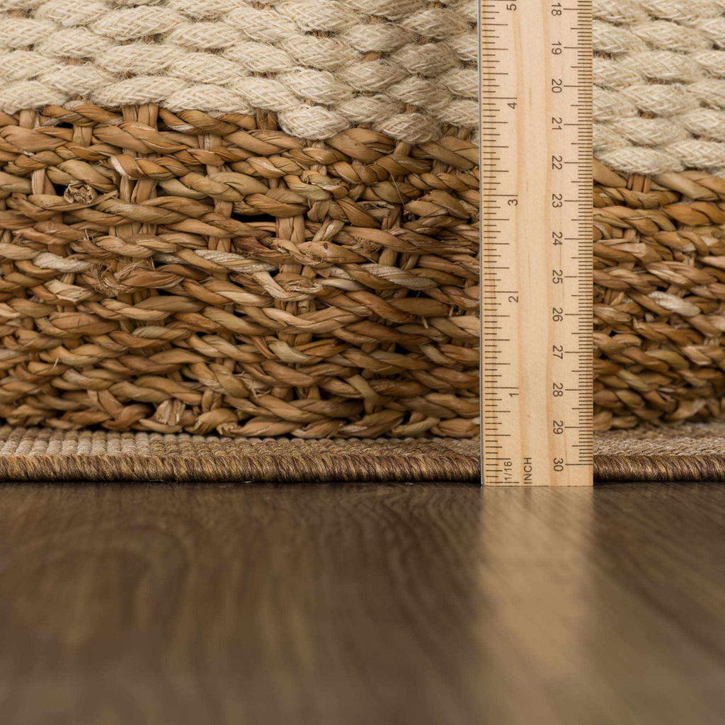 Kuval Checkered Brown Rug - thewrightstore