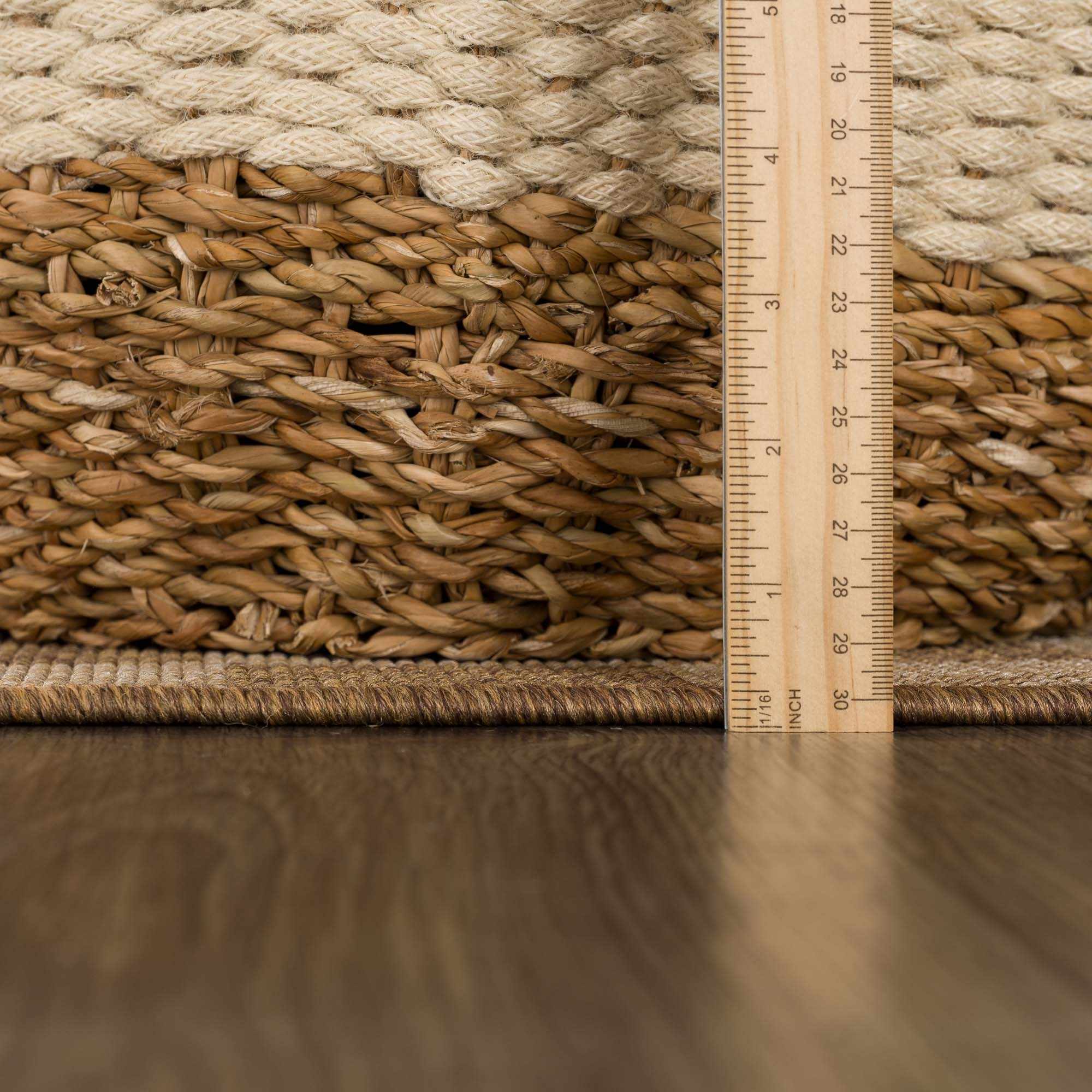 Kuval Checkered Brown Rug - thewrightstore