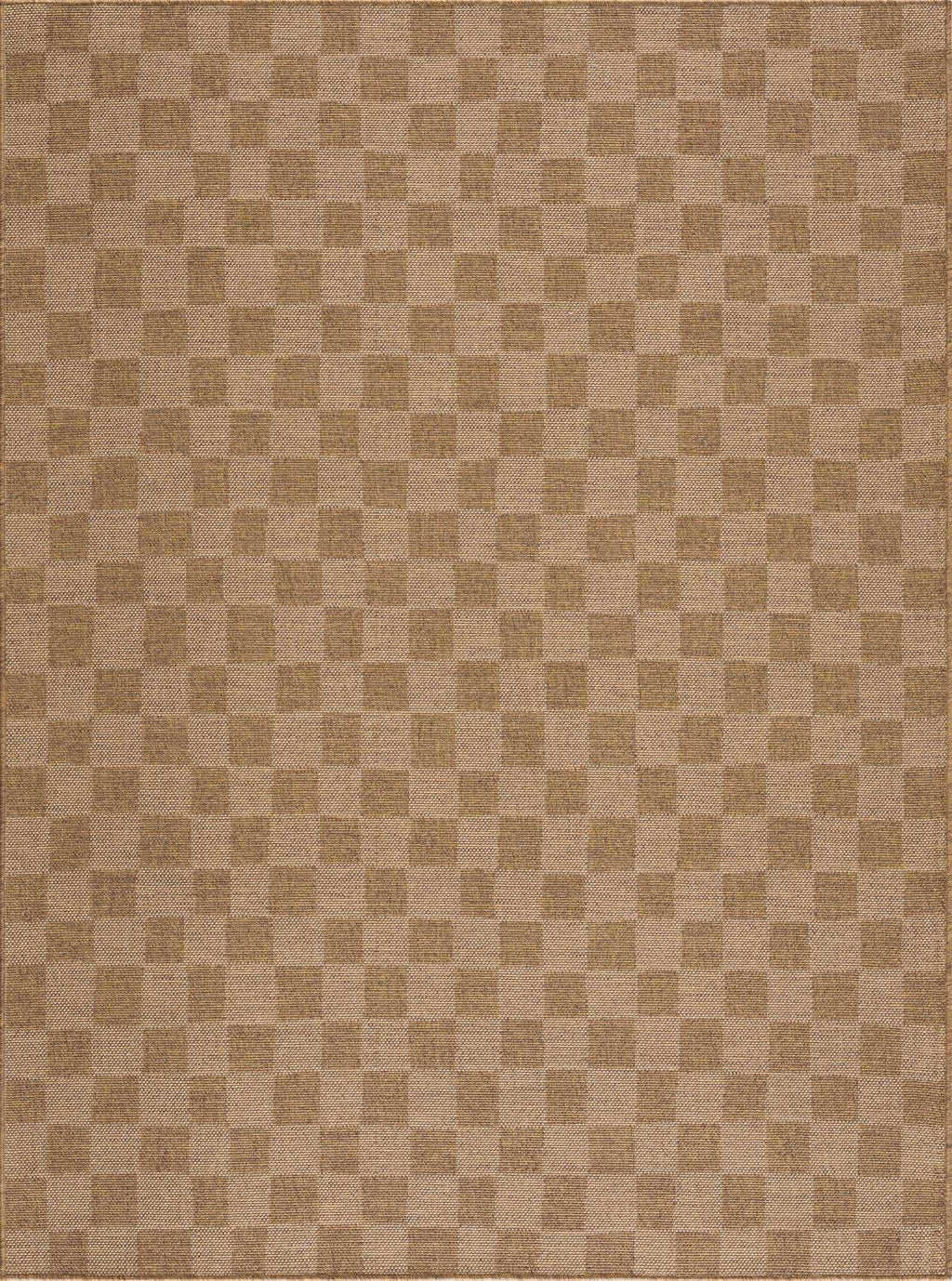 Kuval Checkered Brown Rug - thewrightstore