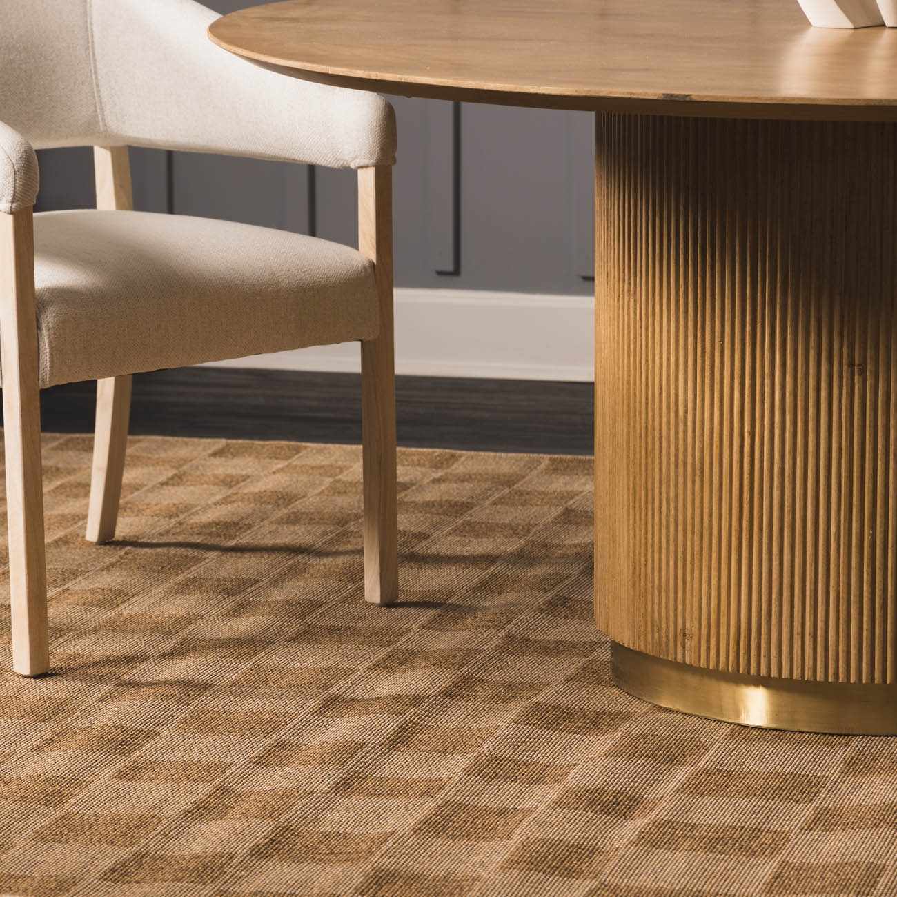 Kuval Checkered Brown Rug - thewrightstore