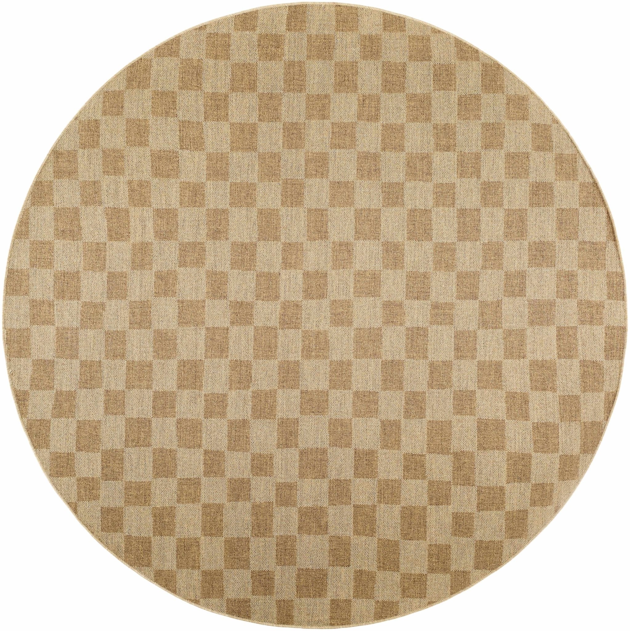 Kuval Checkered Brown Rug - thewrightstore