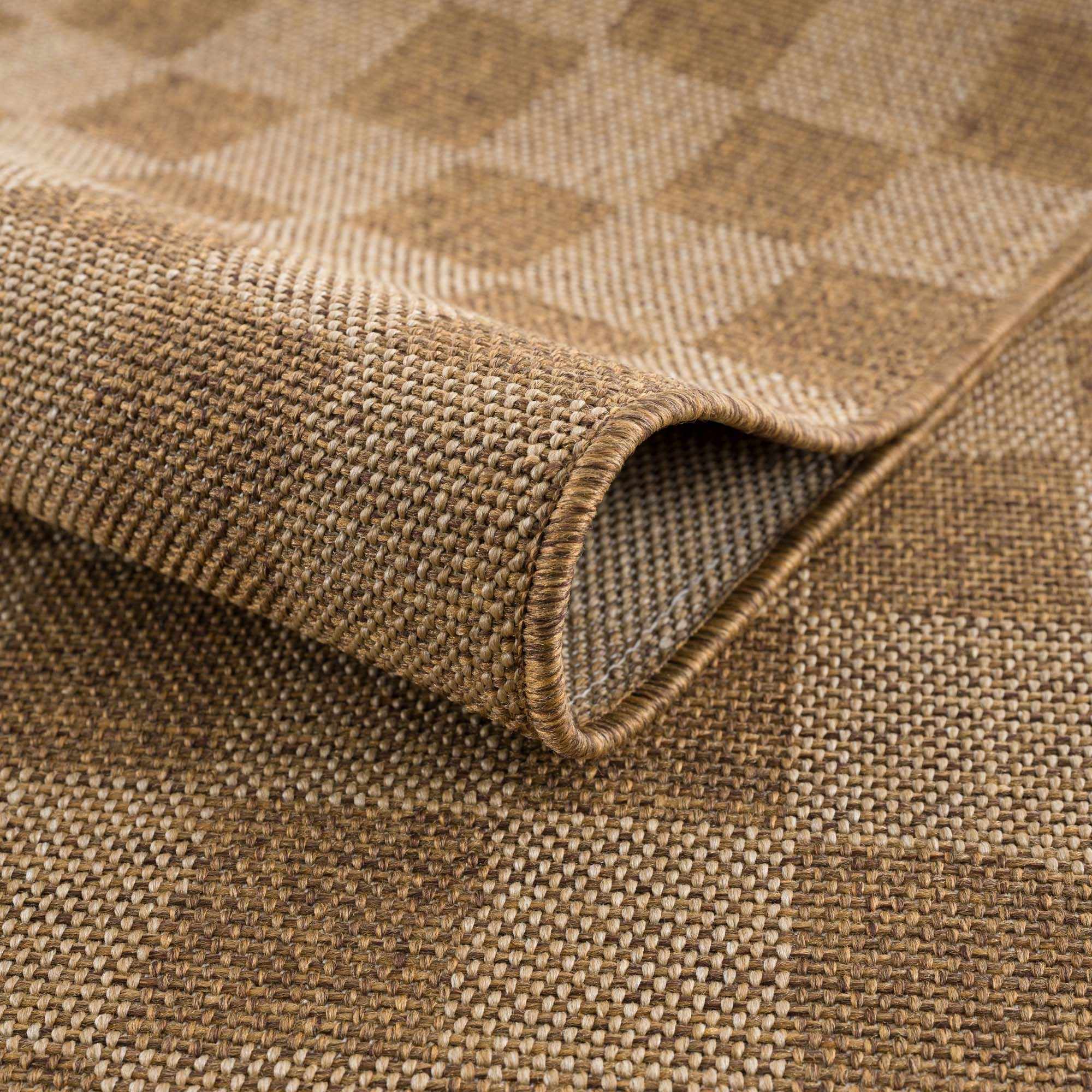 Kuval Checkered Brown Rug - thewrightstore