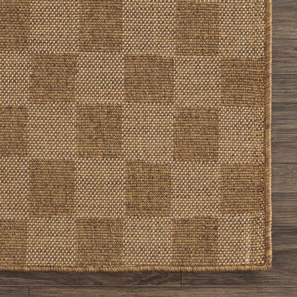 Kuval Checkered Brown Rug - thewrightstore