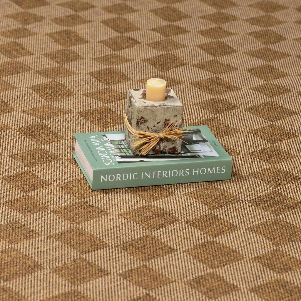 Kuval Checkered Brown Rug - thewrightstore