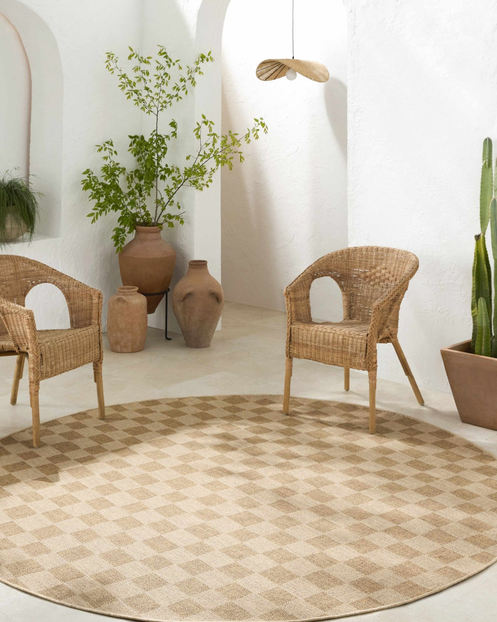Kuval Checkered Brown Rug - thewrightstore